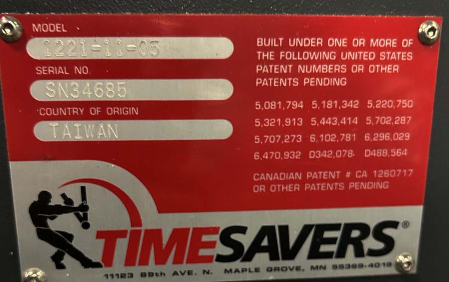 Timesaver 9" Dry Belt, 14" Rotary Disc Deburring Machine Gladwin